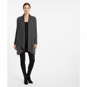 90 Degrees by Reflex Womens XL Charcoal Open Front Draped Cardigan Warm‎ Cozy